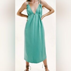 NWOT ZARA TIE CROSS STRAP EMPIRE WAIST MAXI DRESS